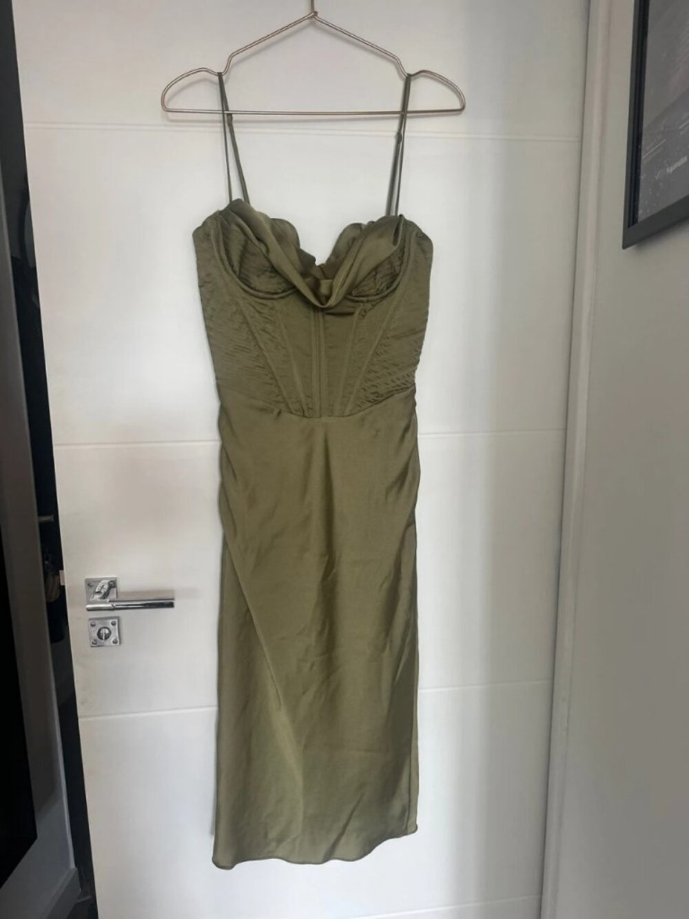 House of CB Khaki Corset Midi Dress Size S
